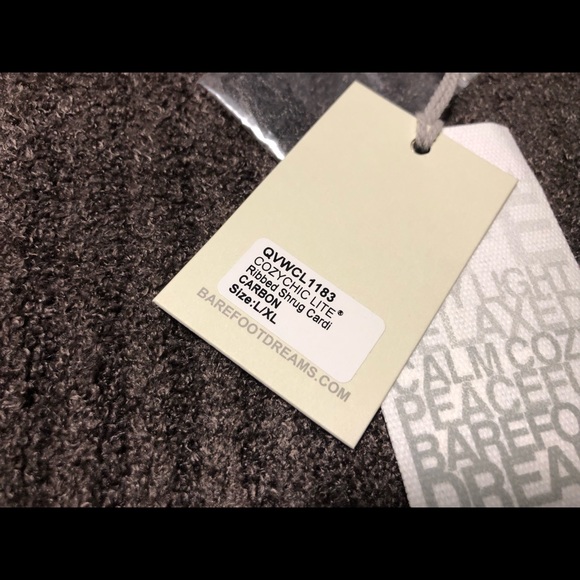 Barefoot Dreams Cozy Chic Lite Ribbed Shrug Cardi - Sz L/Xl - Picture 5 of 7